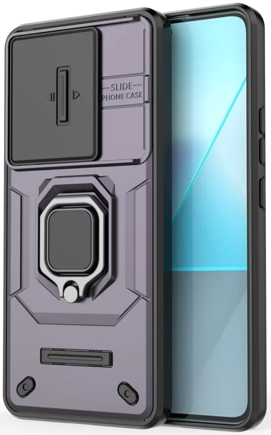 Xiaomi Redmi Note 13 Pro 5G Hoesje met Camera Slider en Kickstand Ring Paars afbeelding 4