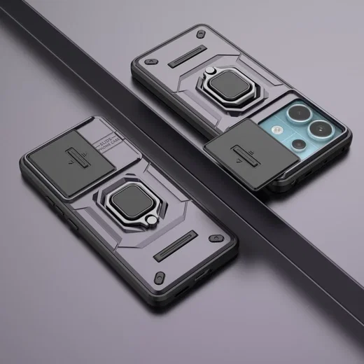Xiaomi Redmi Note 13 Pro 5G Hoesje met Camera Slider en Kickstand Ring Paars afbeelding 6