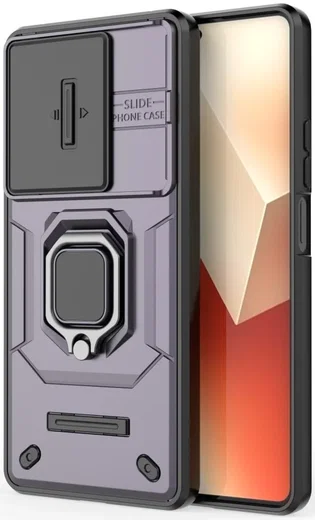 Xiaomi Redmi Note 13 5G Hoesje met Camera Slider en Kickstand Ring Paars afbeelding 5
