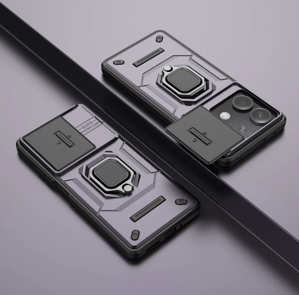 Xiaomi Redmi Note 13 5G Hoesje met Camera Slider en Kickstand Ring Paars afbeelding 7