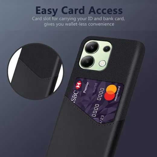 Xiaomi Redmi Note 13 4G Hoesje met Kaarthouder Back Cover Zwart afbeelding 4