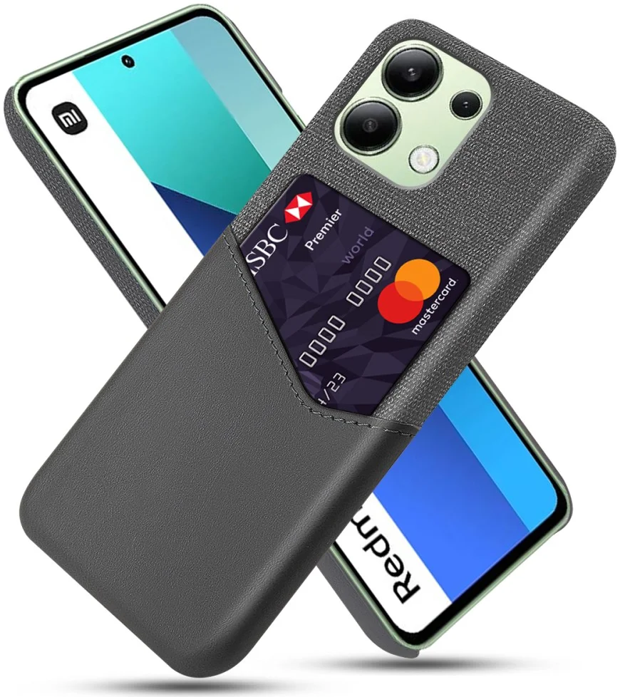 Xiaomi Redmi Note 13 4G Hoesje met Kaarthouder Back Cover Grijs afbeelding 1