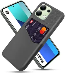 Xiaomi Redmi Note 13 4G Hoesje met Kaarthouder Back Cover Grijs afbeelding
