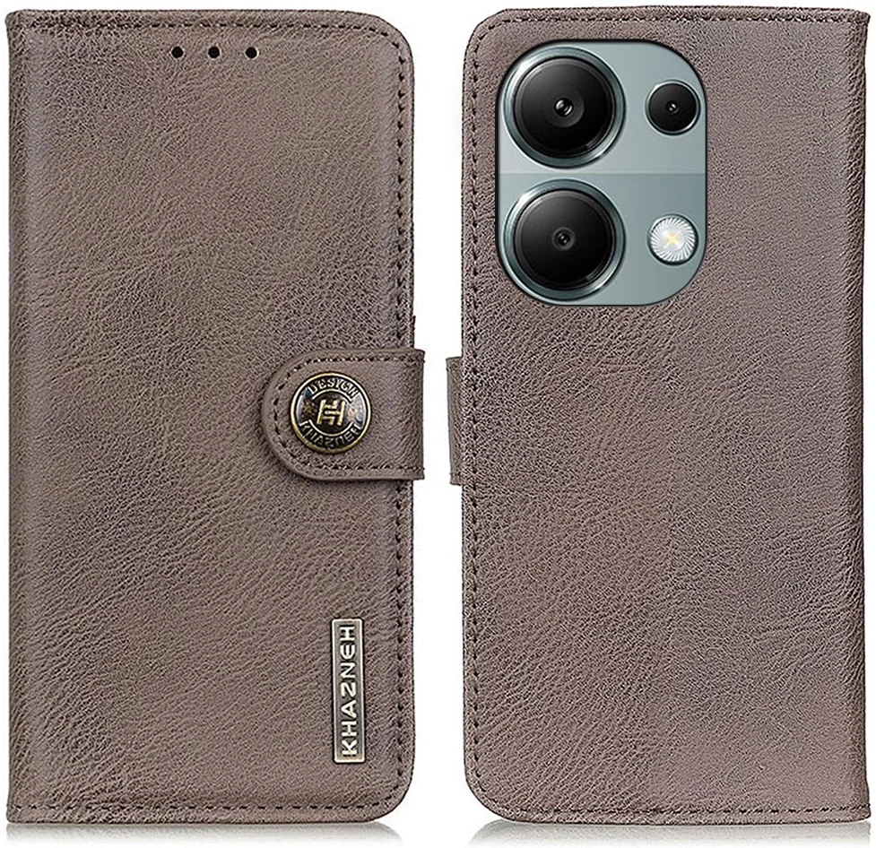 KHAZNEH Xiaomi Redmi Note 13 Pro 4G / Poco M6 Pro 4G Hoesje Book Case Khaki afbeelding 2