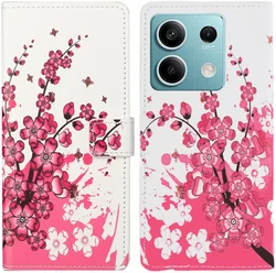 Xiaomi Redmi Note 13 5G Hoesje Portemonnee Book Case Bloemen Print afbeelding