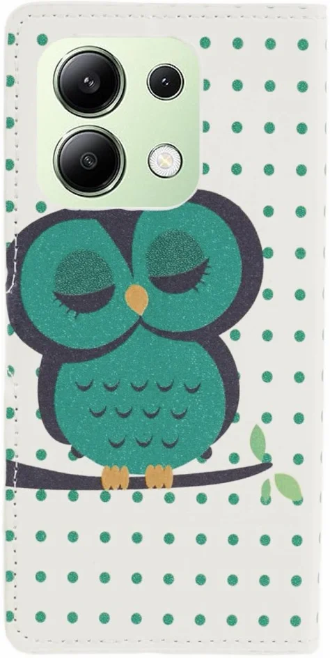 Xiaomi Redmi Note 13 4G Hoesje Portemonnee Book Case Uil Print afbeelding 4