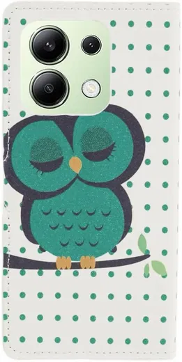 Xiaomi Redmi Note 13 4G Hoesje Portemonnee Book Case Uil Print afbeelding 4