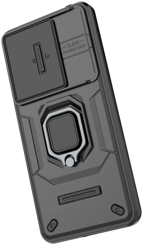 Xiaomi Redmi Note 13 4G Hoesje met Camera Slider en Kickstand Ring Zwart afbeelding 6