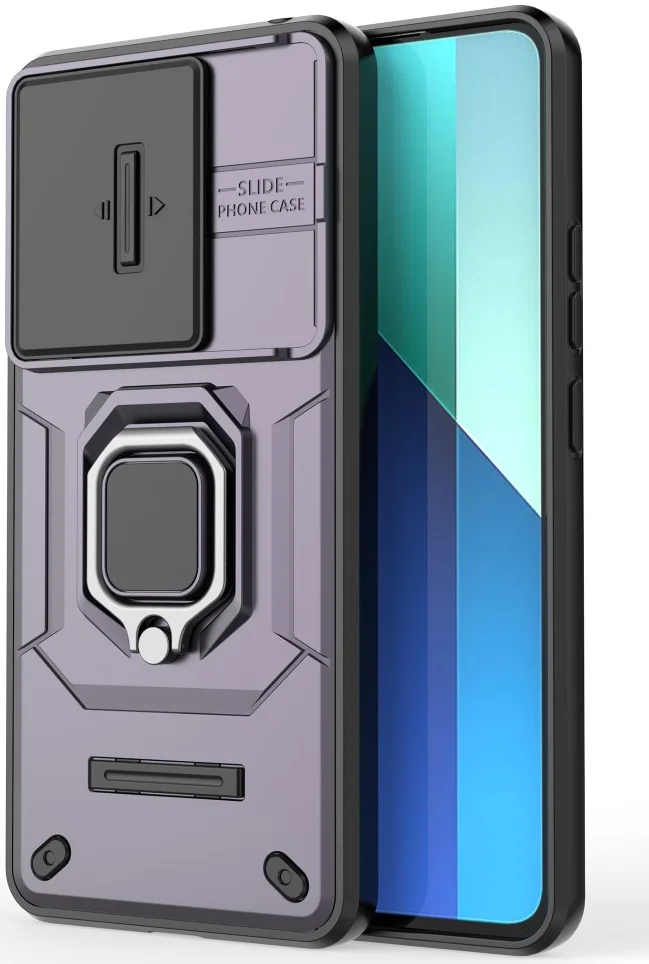 Xiaomi Redmi Note 13 4G Hoesje met Camera Slider en Kickstand Ring Paars afbeelding 2