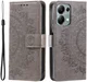 Xiaomi Redmi Note 13 Pro 4G/Poco M6 Pro 4G Hoesje Mandala Print Book Case Grijs afbeelding 1