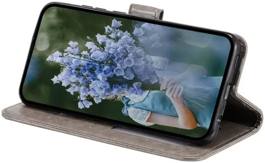 Xiaomi Redmi Note 13 Pro 4G/Poco M6 Pro 4G Hoesje Mandala Print Book Case Grijs afbeelding 3