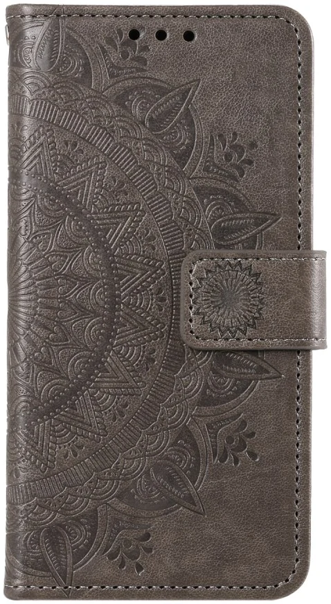 Xiaomi Redmi Note 13 Pro 4G/Poco M6 Pro 4G Hoesje Mandala Print Book Case Grijs afbeelding 6