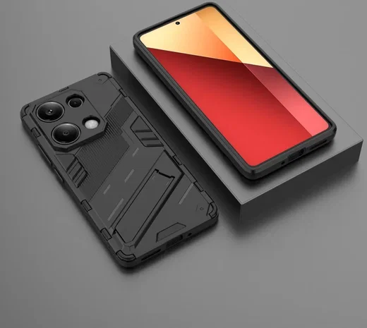 Xiaomi Redmi Note 13 Pro 4G Hoesje Shockproof Kickstand Back Cover Zwart afbeelding 6