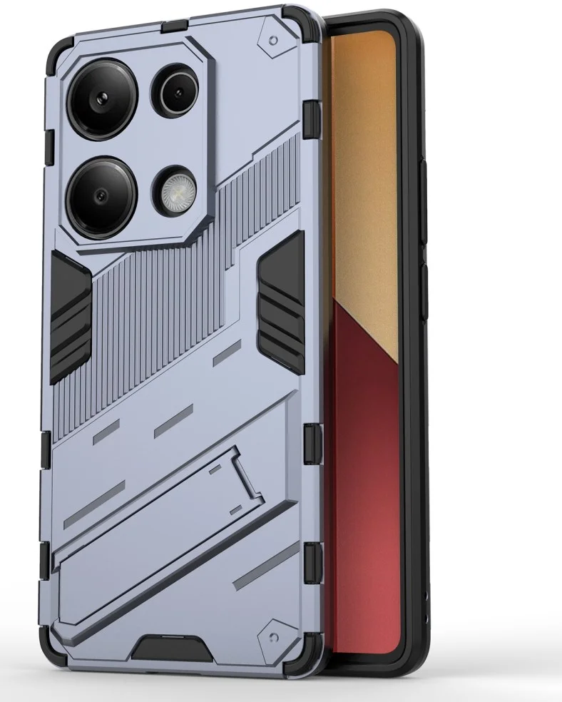 Xiaomi Redmi Note 13 Pro 4G Hoesje Shockproof Kickstand Back Cover Blauw afbeelding 1