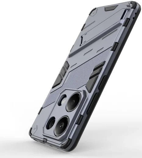 Xiaomi Redmi Note 13 Pro 4G Hoesje Shockproof Kickstand Back Cover Blauw afbeelding 3