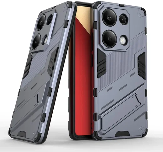 Xiaomi Redmi Note 13 Pro 4G Hoesje Shockproof Kickstand Back Cover Blauw afbeelding 4