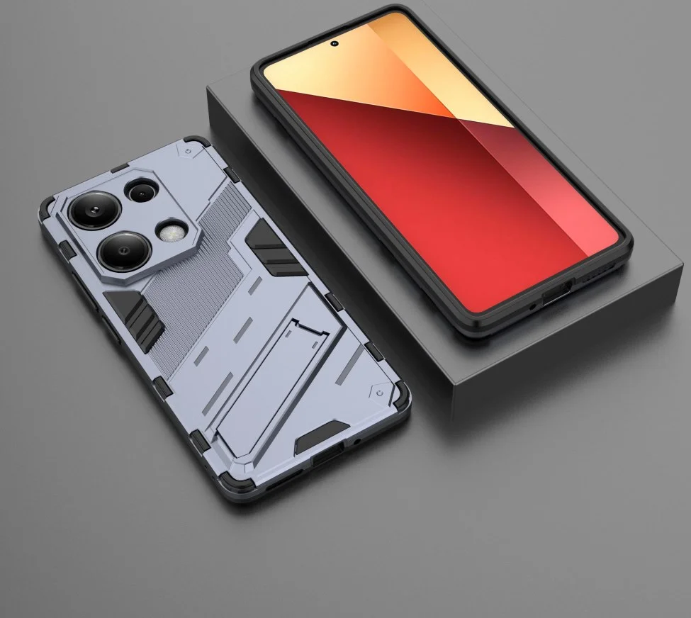 Xiaomi Redmi Note 13 Pro 4G Hoesje Shockproof Kickstand Back Cover Blauw afbeelding 6