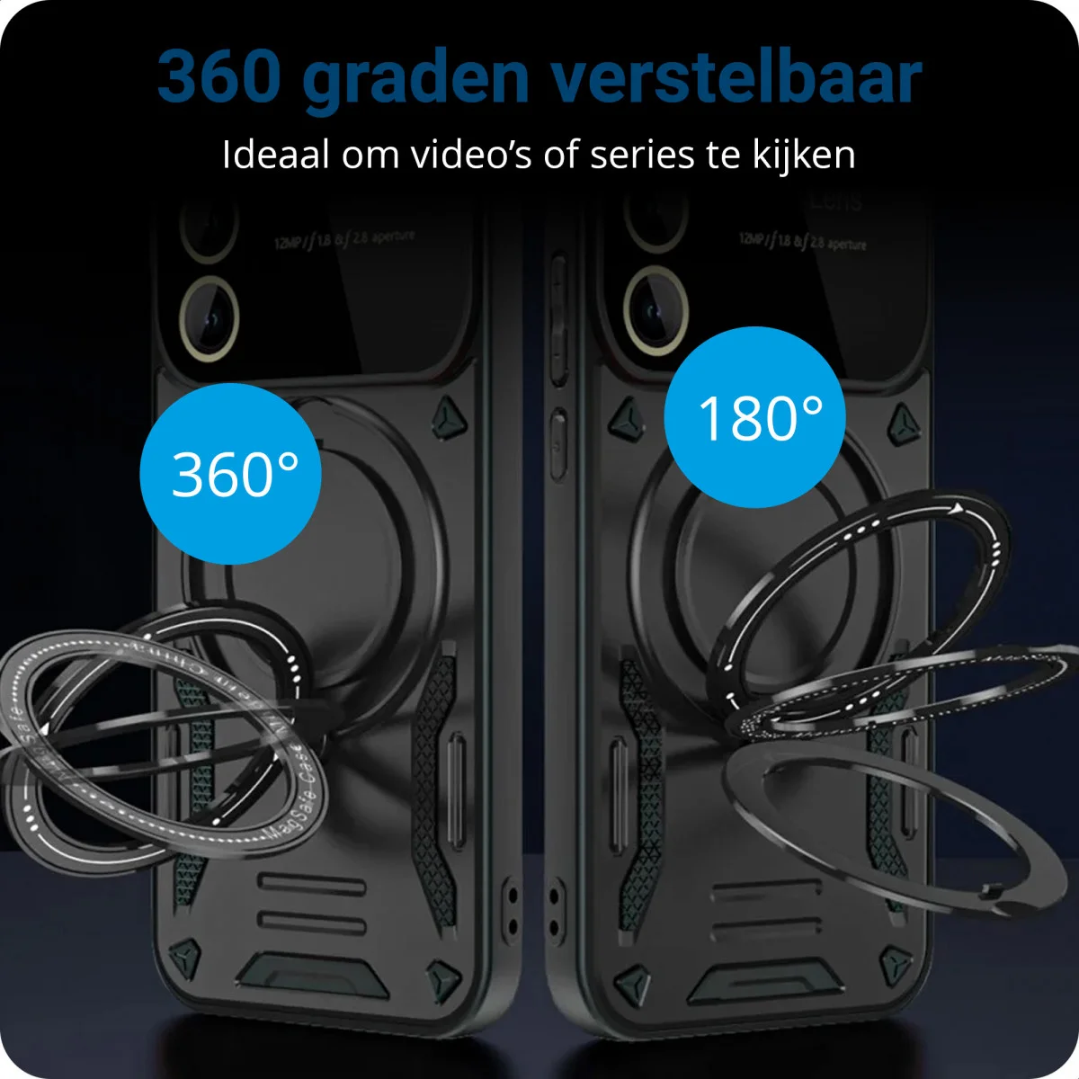 Samsung Galaxy A35 Hoesje met MagSafe Kickstand Back Cover Roze afbeelding 4