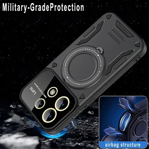 Xiaomi Redmi Note 13 Pro 5G / Poco X6 Hoesje MagSafe Kickstand Back Cover Blauw afbeelding 7