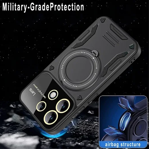Xiaomi Redmi Note 13 5G Hoesje met MagSafe Kickstand Back Cover Zwart afbeelding 6