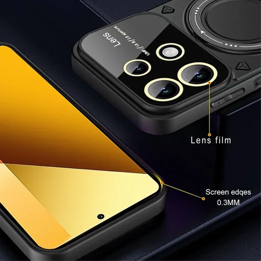 Xiaomi Redmi Note 13 5G Hoesje met MagSafe Kickstand Back Cover Zwart afbeelding 8