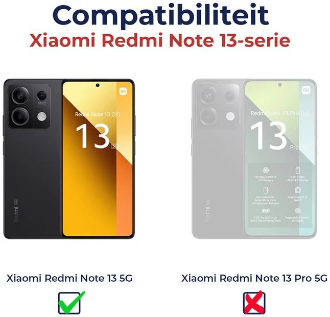 Xiaomi Redmi Note 13 5G Hoesje met MagSafe Kickstand Back Cover Zwart afbeelding 3