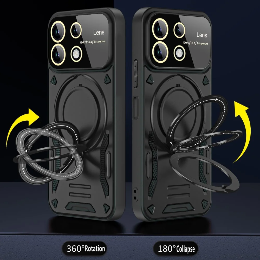 Xiaomi Redmi Note 13 4G Hoesje met MagSafe Kickstand Back Cover Blauw afbeelding 3