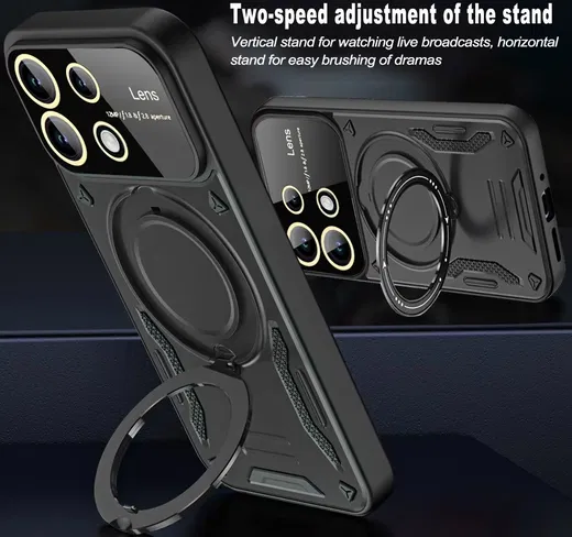 Xiaomi Redmi Note 13 4G Hoesje met MagSafe Kickstand Back Cover Blauw afbeelding 4