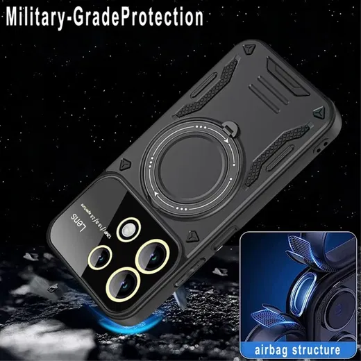 Xiaomi Redmi Note 13 4G Hoesje met MagSafe Kickstand Back Cover Blauw afbeelding 5