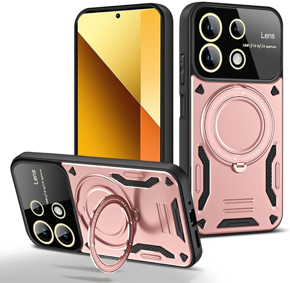 Xiaomi Redmi Note 13 4G Hoesje met MagSafe Kickstand Back Cover Roze afbeelding 1