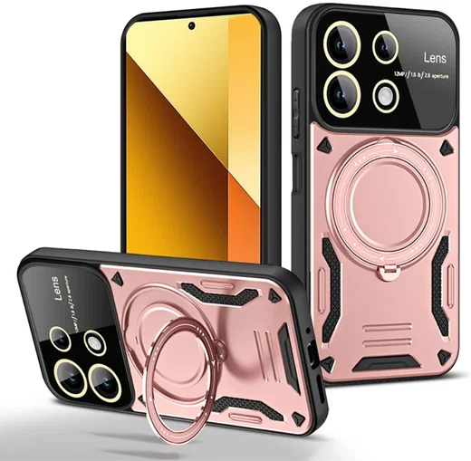 Xiaomi Redmi Note 13 4G Hoesje met MagSafe Kickstand Back Cover Roze afbeelding 1