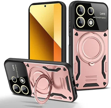 Xiaomi Redmi Note 13 4G Hoesje met MagSafe Kickstand Back Cover Roze