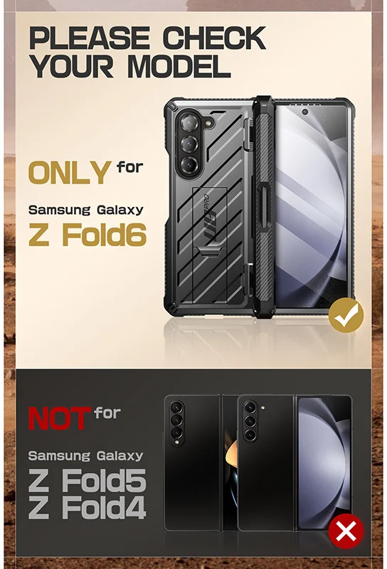 SUPCASE UB Pro Samsung Galaxy Z Fold 6 Hoesje Full Protect Kickstand Zwart afbeelding 12