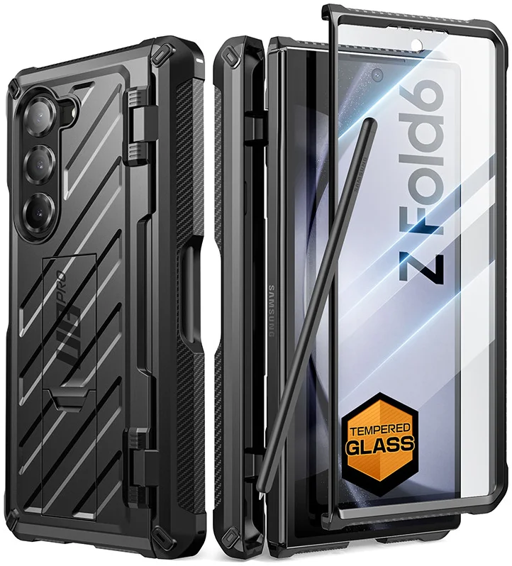 SUPCASE UB Pro Samsung Galaxy Z Fold 6 Hoesje Full Protect Kickstand Zwart afbeelding 2