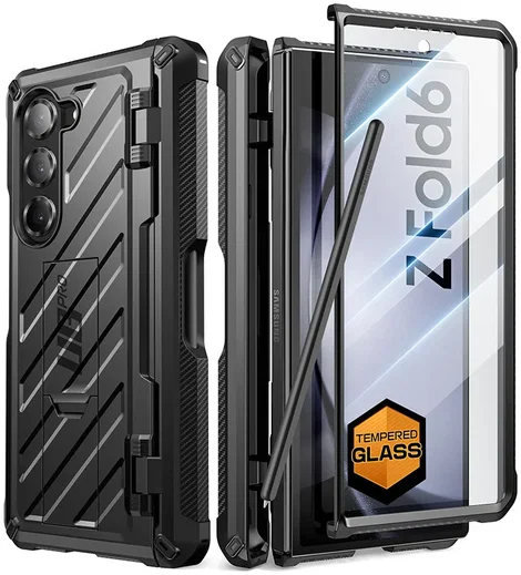 SUPCASE UB Pro Samsung Galaxy Z Fold 6 Hoesje Full Protect Kickstand Zwart afbeelding 2