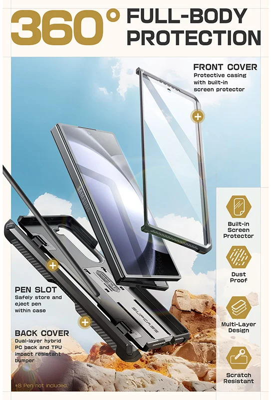 SUPCASE UB Pro Samsung Galaxy Z Fold 6 Hoesje Full Protect Kickstand Zwart afbeelding 5