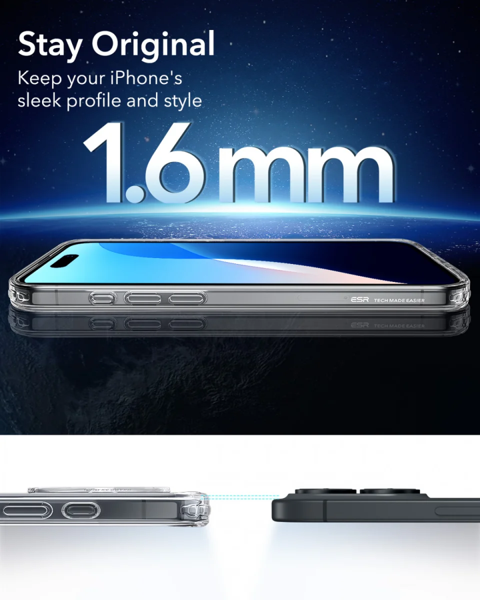 ESR Classic Hybrid Apple iPhone 16 Plus Hoesje MagSafe Transparant afbeelding 8