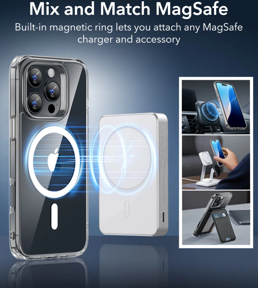 ESR Classic Hybrid Apple iPhone 16 Pro Hoesje MagSafe Transparant afbeelding 4