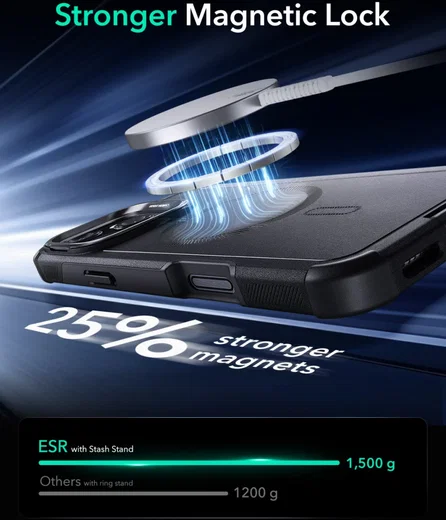 ESR Cyber Armor Apple iPhone 16 Plus Hoesje MagSafe met Stand Zwart afbeelding 7