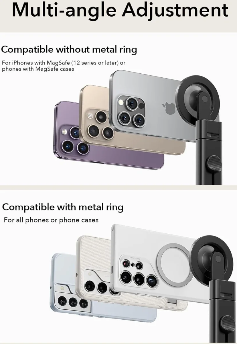 ESR HaloLock Magnetische MagSafe Telefoonhouder Vliegtuig / Trein / Koffer Zwart afbeelding 3