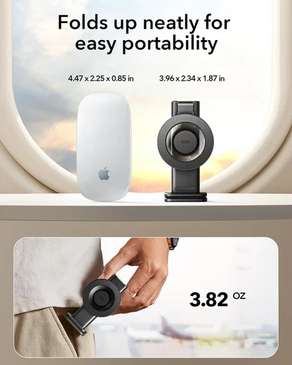 ESR HaloLock Magnetische MagSafe Telefoonhouder Vliegtuig / Trein / Koffer Zwart afbeelding 6