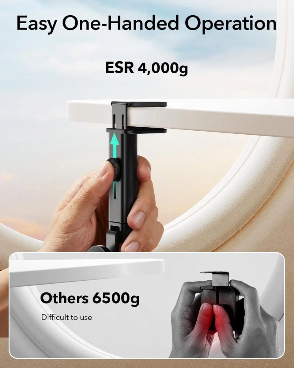 ESR HaloLock Magnetische MagSafe Telefoonhouder Vliegtuig / Trein / Koffer Zwart afbeelding 7
