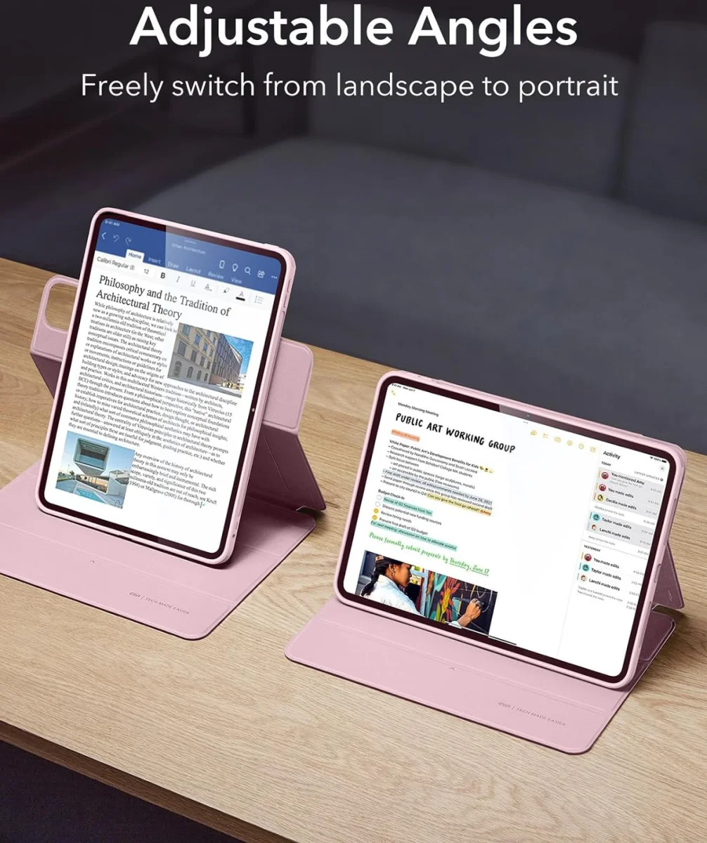 ESR Rebound Hybrid 360 iPad Pro 11 (2024/2025) Hoes Book Case Roze afbeelding 5