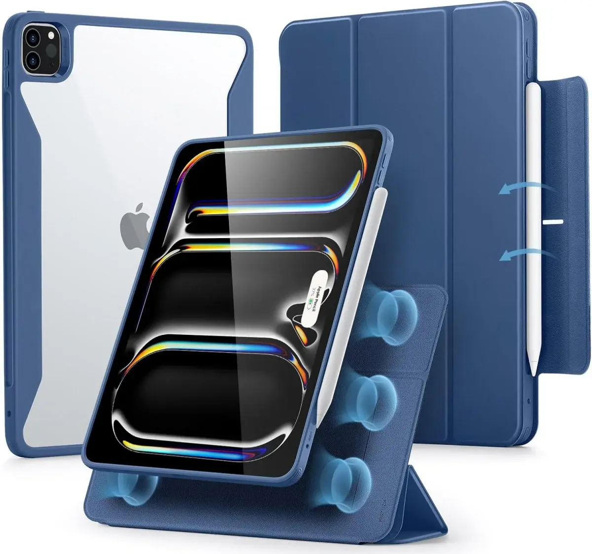 ESR Rebound Hybrid 360 Apple iPad Pro 13 (2024/2025) Hoes Book Case Blauw afbeelding 1