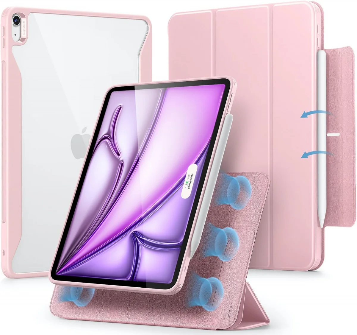 ESR Rebound Hybrid 360 Apple iPad Air 13 (24/25/26) Hoes Book Case Roze afbeelding 1