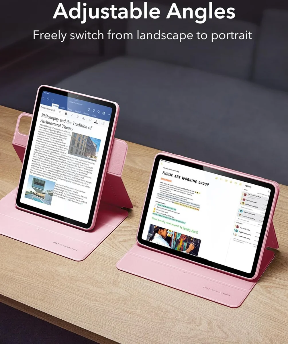 ESR Rebound Hybrid 360 iPad Air 11 (2024/2025/2026) Hoes Book Case Roze afbeelding 3