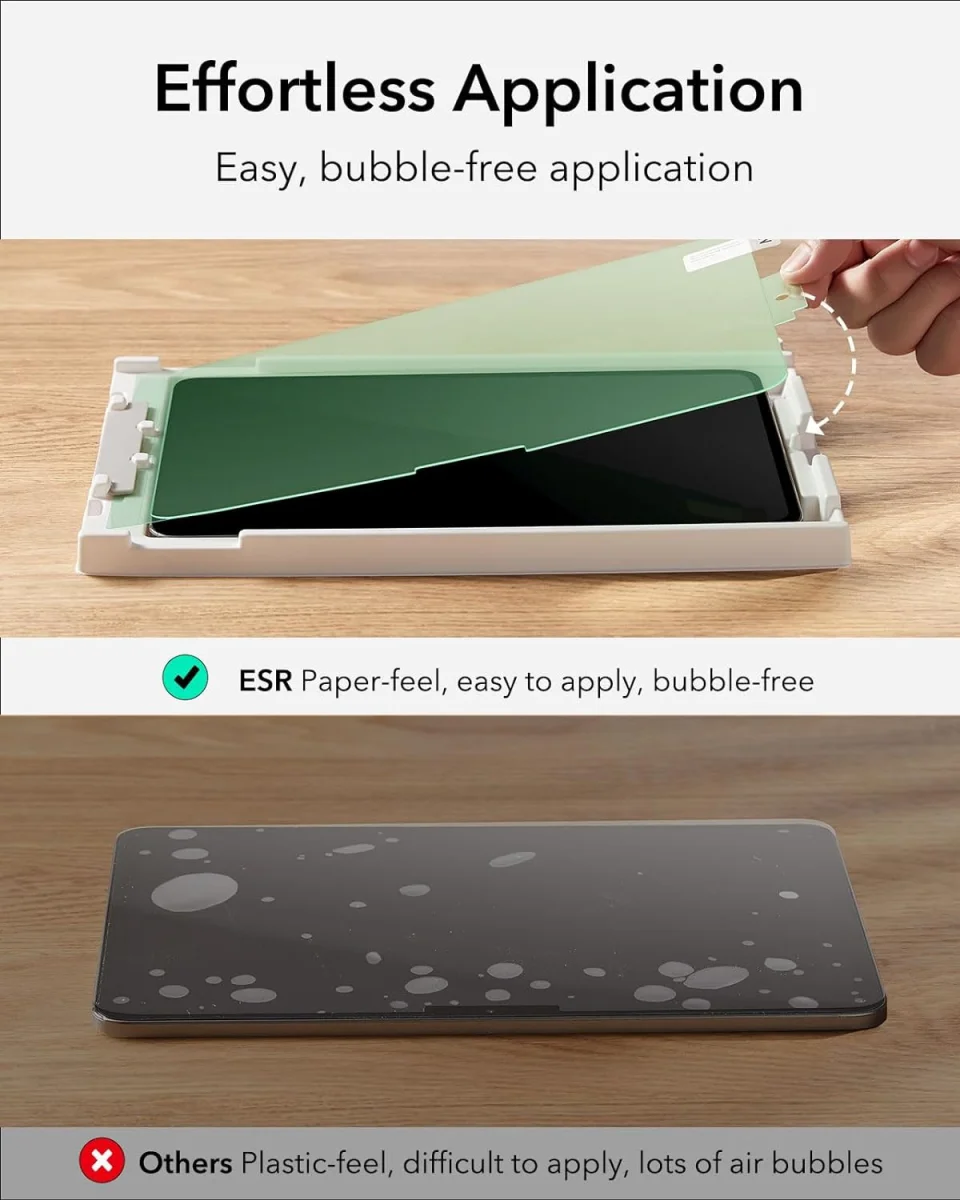 ESR Paper Feel Apple iPad Air 13 (24/25/26) Screen Protector Papier Gevoel 2-Pac afbeelding 3