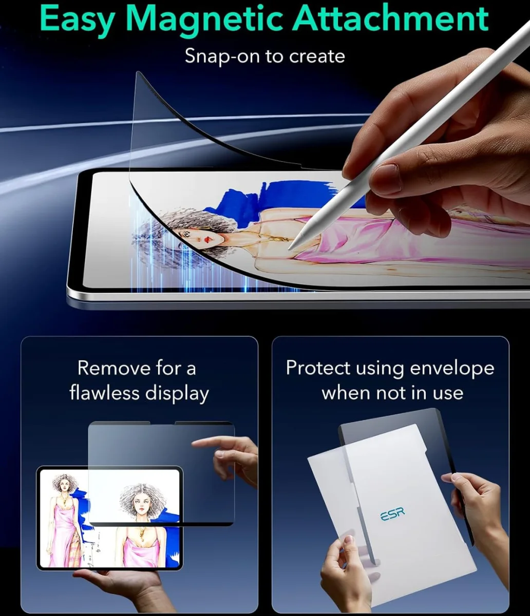 ESR Paper Feel Magnetic Apple iPad Air 11 (24/25/26) Screen Protector afbeelding 4