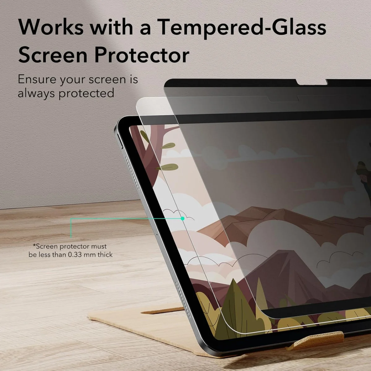 ESR Paper Feel Magnetic Privacy iPad Air 11 (24/25/26) Screen Protector afbeelding 7