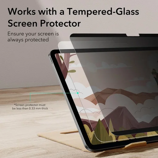 ESR Paper Feel Magnetic Privacy iPad Air 11 (24/25/26) Screen Protector afbeelding 7